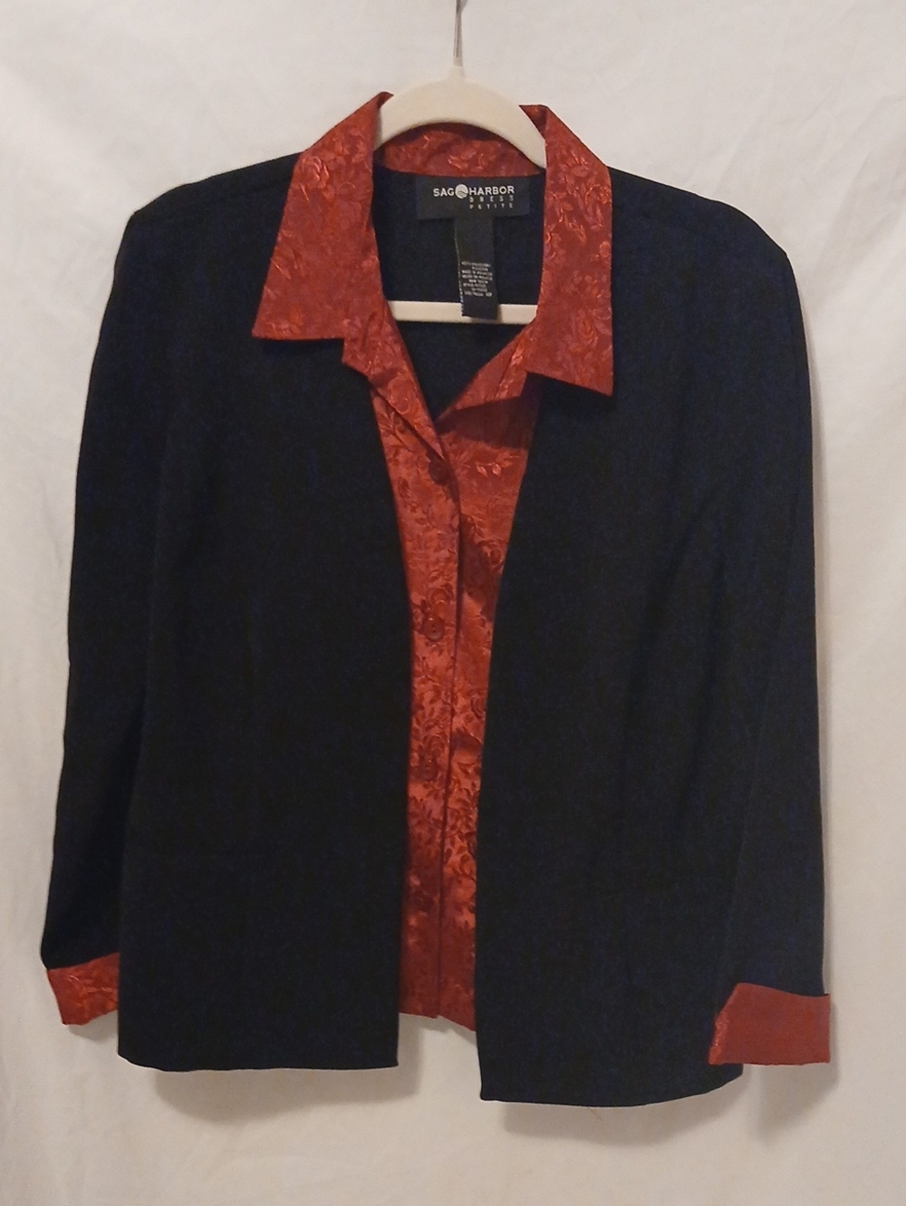 Sag Harbor Black Jacket with Red Trim - Women's Blazer